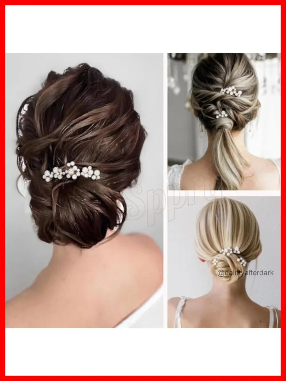 U Shaped Pearl Wedding Hair Pins, Set of 9 - Bridal Hair Accessories